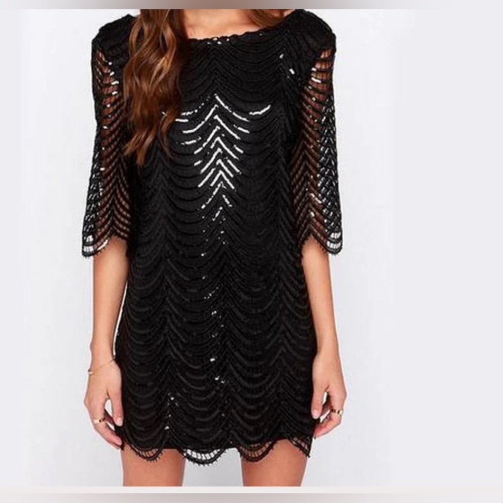 Haoyouduo Sequin Scalloped Dress Size Medium